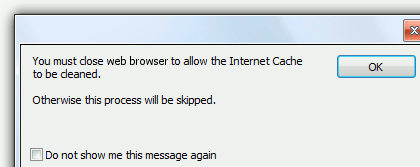 CCleaner warning message