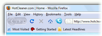 Click&Clean on the Firefox 3.0 toolbar Click&Clean on the Firefox 3.0 toolbar