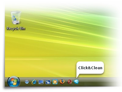 Click&Clean on the quick launch bar Click&Clean on the quick launch bar