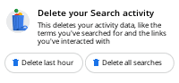 Delete your search activity from your Google account