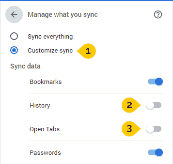 Manage Your Chrome Sync Settings