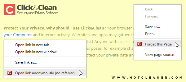 Click&Clean commands to the right-click menu